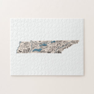 Tennessee Vintage Karte Puzzle