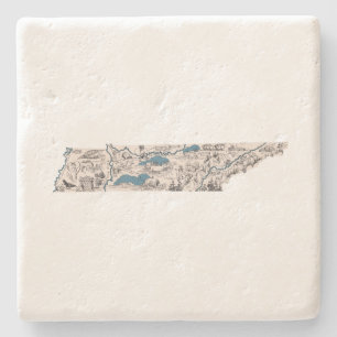 Tennessee Vintage Karte Steinuntersetzer