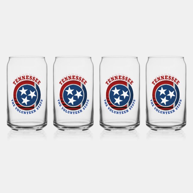 TENNESSEE VOLUNTEER STAAT FLAG DOSENGLAS (Vorderseite)