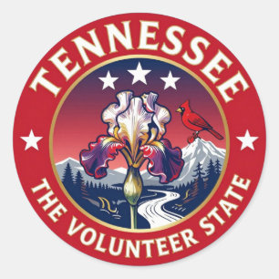 TENNESSEE Volunteer State Heritage Emblem Runder Aufkleber