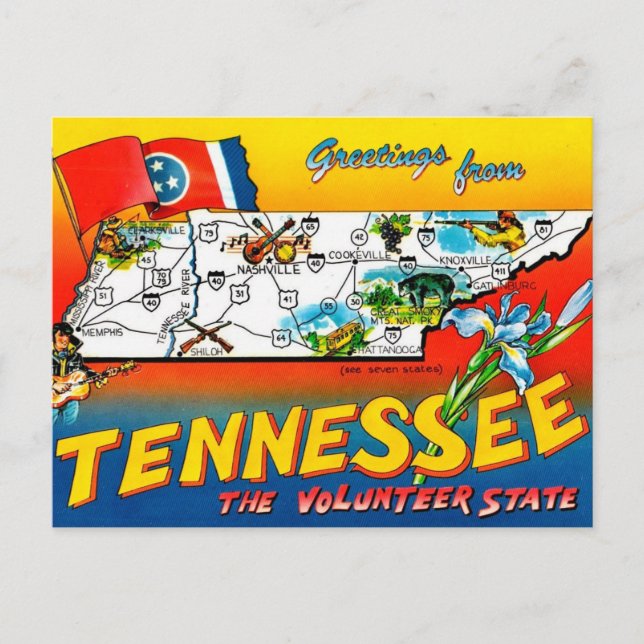Tennessee Volunteer State Postkarte (Vorderseite)