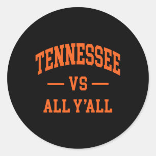 Tennessee Vs All Y'All Throwback Runder Aufkleber