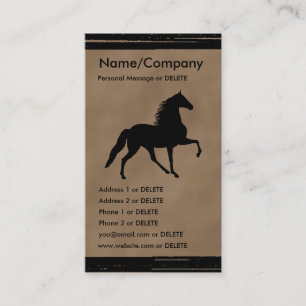 Tennessee Walker Silhouette Personal Business Visitenkarte