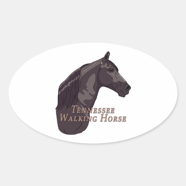 Tennessee Walking Horse Black Ovaler Aufkleber (Vorderseite)