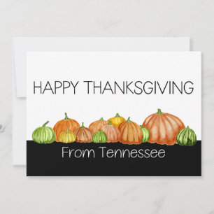 Tennessee Wasserfarbene Kürbis Erntedank Karte