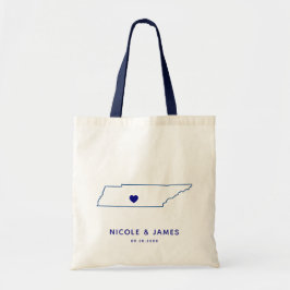 Tennessee Wedding Welcome Bag Map Tasche, Navy Blu Tragetasche