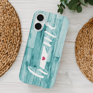 Tennessee Zuhause Staat Türkisfarben Holzlook iPhone 16 Hülle