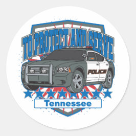 Tennessee zum Schutz und zur Bedienung von Polizei Runder Aufkleber