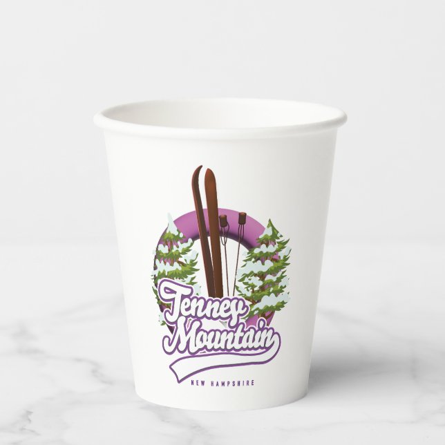 Tenney Mountain New Hampshire Ski Logo Tasse Pappbecher (Vorderseite)