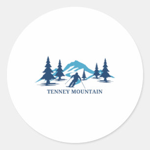 Tenney Mountain New Hampshire Skigebiet Skifahren Runder Aufkleber