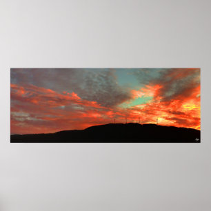 Tenney Mountain Windfarm Sunset Poster