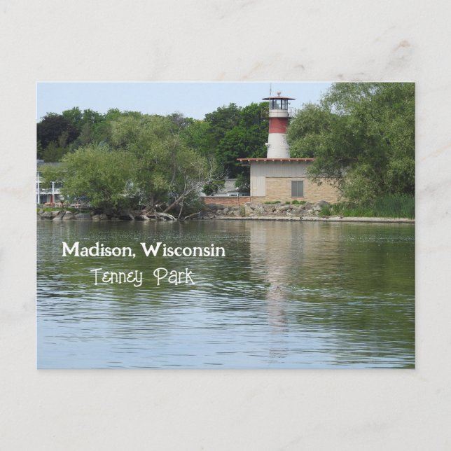 Tenney Park, Madison Wisconsin Lighthouse Postkarte (Vorderseite)