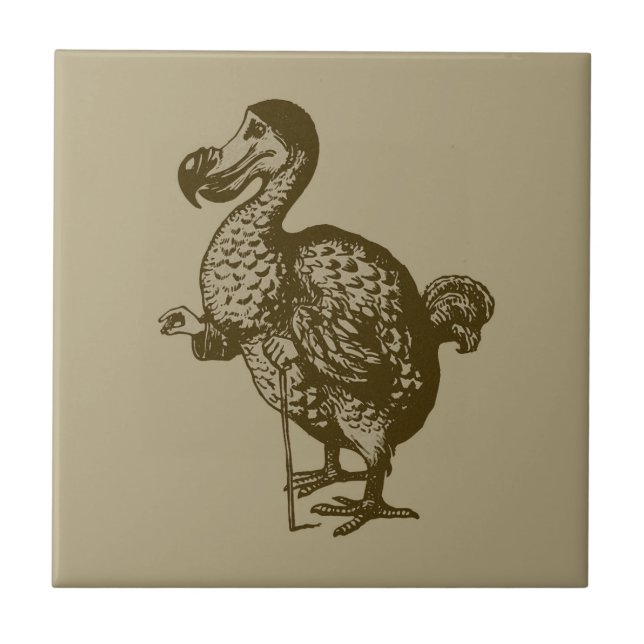 Tenniels Dodo Small (4,25" x 4,25") Keramik Tile Fliese (Vorderseite)