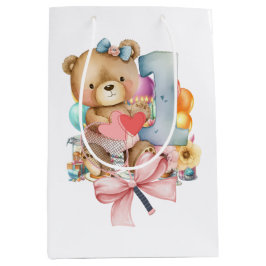 Tennis 1. Geburtstag für Baby Girl Pink Thema Mittlere Geschenktüte