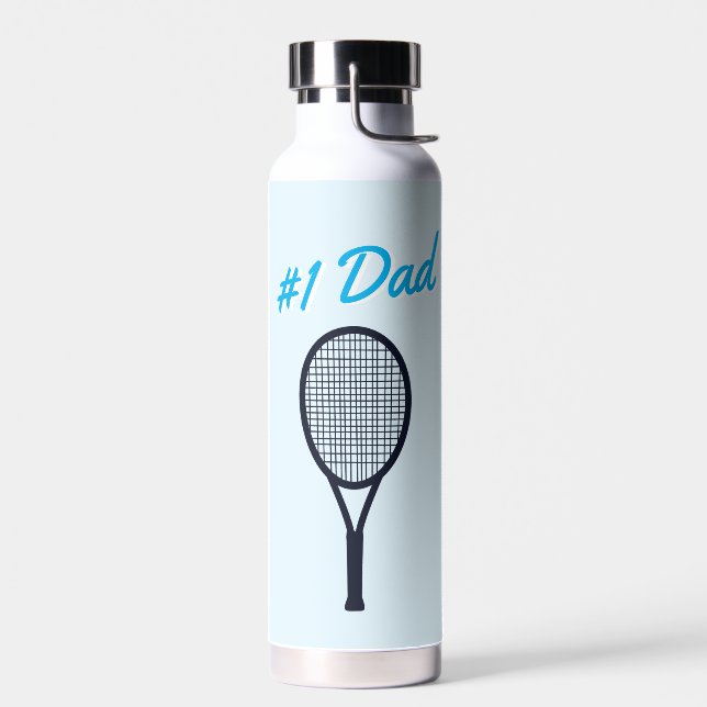 Tennis #1 Vater Vatertag Blaues Geschenk Trinkflasche (Links)