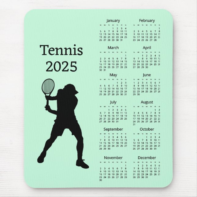 Tennis 2025 Kalender Mousepad (Vorne)