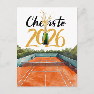 Tennis 2026 Neujahrsfeier  Postkarte