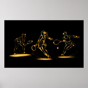 Tennis 2 Hellere Goldfarbe Poster