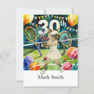 Tennis 30. Geburtstag für Siamkatzenliebhaber Postkarte