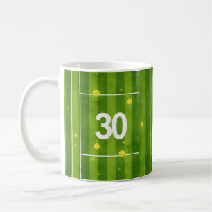 Tennis 30. Geburtstag mit Bällen auf dem Gericht Kaffeetasse