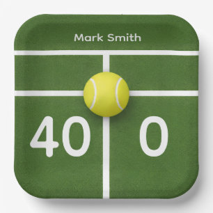 TENNIS 40. Geburtstag auf dem Tennisplatz Pappteller