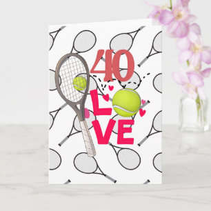 Tennis 40. Geburtstag Karte