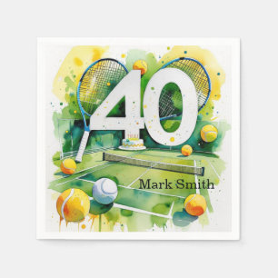 Tennis 40. Geburtstag Serviette