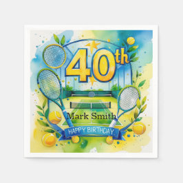 Tennis 40. Geburtstag Serviette