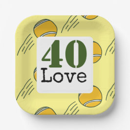 Tennis 40. Geburtstag Tennisball Liebe Pappteller