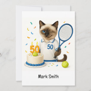 Tennis 50. Geburtstag für Cat Lovers Einladung