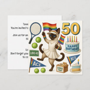 Tennis 50. Geburtstag für Cat Lovers Einladung