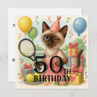 Tennis 50. Geburtstag für Cat Lovers Einladung