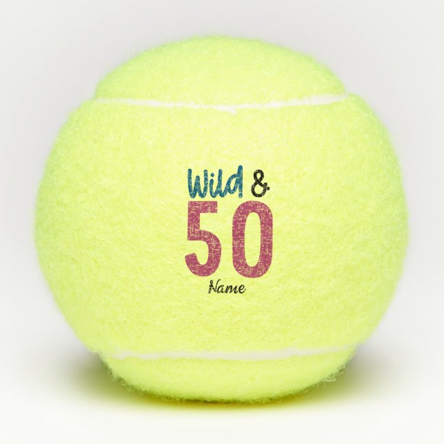 Tennis 50. Geburtstag für den Spieler Tennisbälle (Vorderseite)