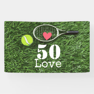 Tennis 50. Geburtstag Tennisball und Nummer-Liebe Banner