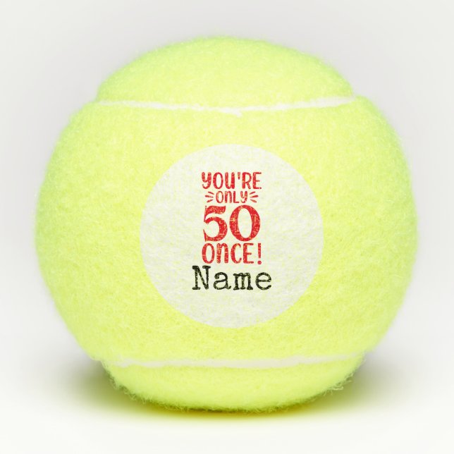 Tennis 50. Geburtstag Tennisbälle (Vorderseite)