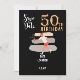 Tennis 50. und fabelhafte Geburtstagsparty Einladung