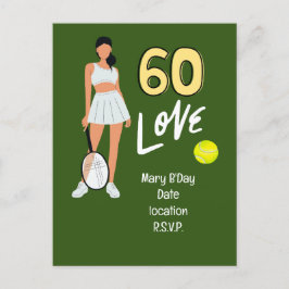 Tennis 60. Geburtstag für Frauenspieler Postkarte