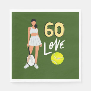 Tennis 60. Geburtstag für Frauenspieler Serviette