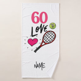 Tennis 60. Geburtstag für Tennisspieler mit LIEBE Badehandtuch