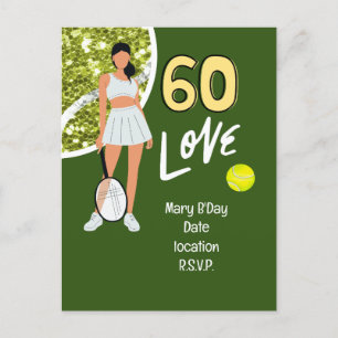 Tennis 60. Geburtstag für Tennisspielerin Postkarte