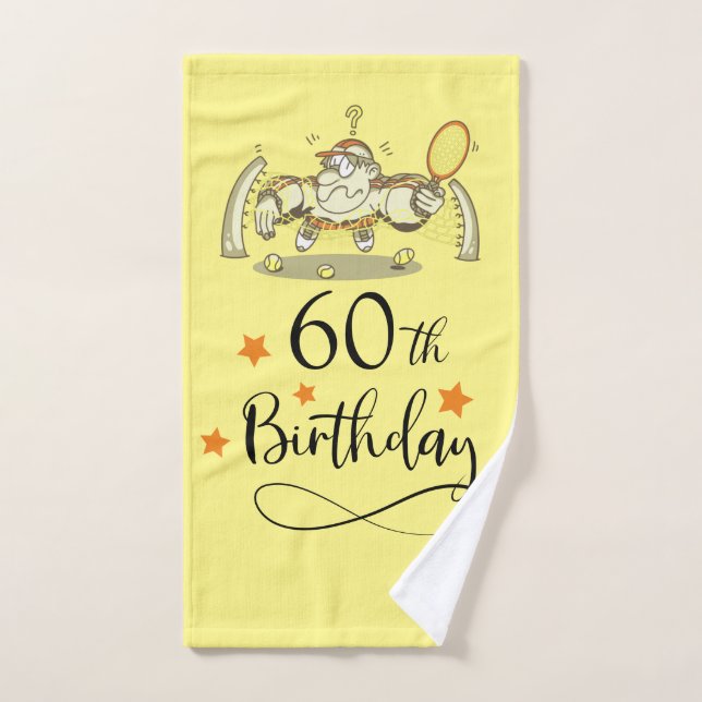 Tennis 60. Geburtstag lustige Geschenke für Spiele Handtuch (Handtuch)