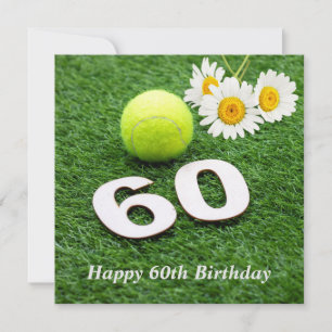Tennis 60. Geburtstag mit Tennisball Karte