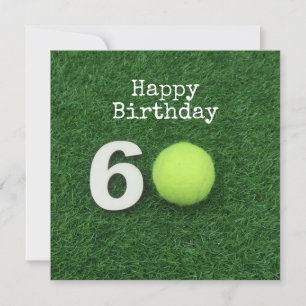 Tennis 60. Geburtstag mit Tennisball und Nummer Karte