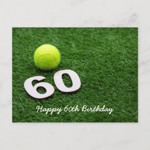 Tennis 60. Geburtstag Postkarte