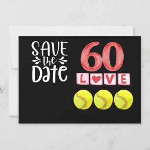 Tennis 60. Geburtstag Save the Date Einladung