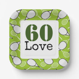 Tennis 60. Geburtstag Tennisball Liebe Pappteller