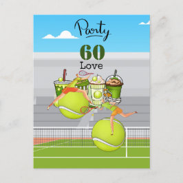 Tennis 60. Geburtstag Tennisball Liebe Postkarte