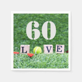 Tennis 60. Geburtstag Tennisball und Liebe Serviette