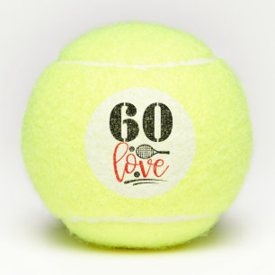 Tennis 60. Geburtstag und 60 Nummer mit Liebe Tennisbälle