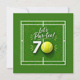 Tennis 70. Geburtstag Tennisball und Zahl Einladung